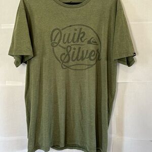 Quiksilver Green Short Sleeve Tee Retro Logo XXL
